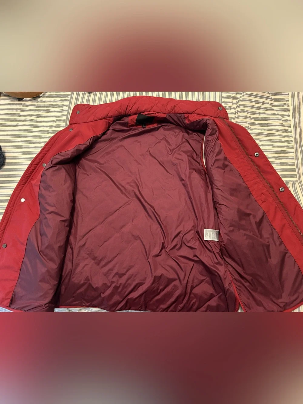 Banana Republic Red Quilted Vest with Puffer Collar